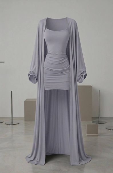 Комплект (кардиган+сукня) шоколад onesize 1650-BL-SH фото