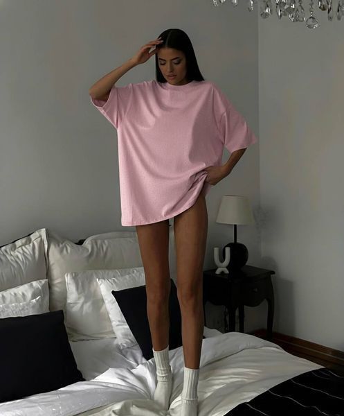 , Pink, OVERSIZE, Турецький кулір 100% бавовна