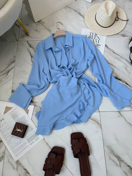 , Light blue, 42-44, Американський креп жатка