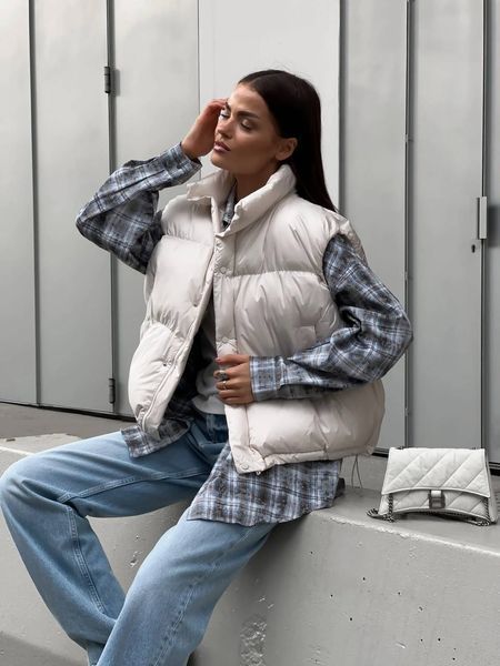 Жилетка oversize молоко 053-SP-WH фото