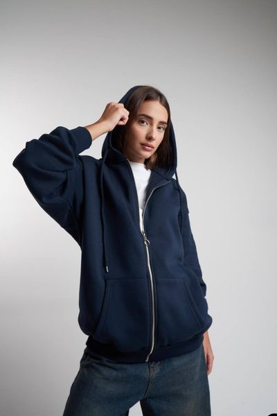 Зіп-худі oversize чорний 42-48 170-LB-BL фото