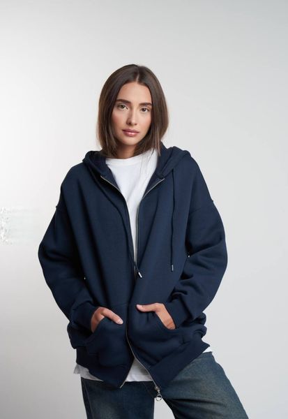 Зіп-худі oversize чорний 42-48 170-LB-BL фото