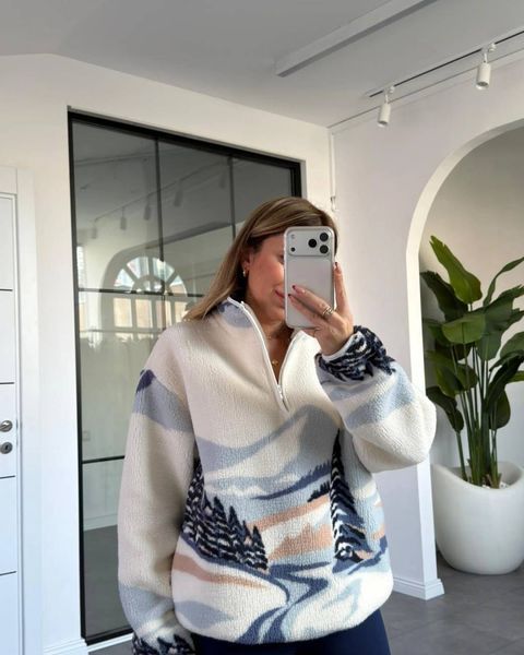 Теплий світшот принт ліс 42-48 5003-QW-LS фото