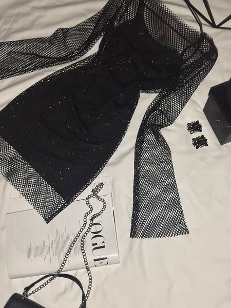 Сукня 2в1 з блискучою сіткою чорний з чорним 42-44 200-SL-BB-XS фото