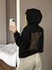 , Black, XS-L, Трьохнитка пеньє на флісі+мереживо