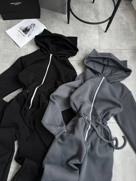 , Black, XS-S, Трьохнитка на флісі