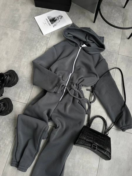 , Black, XS-S, Трьохнитка на флісі