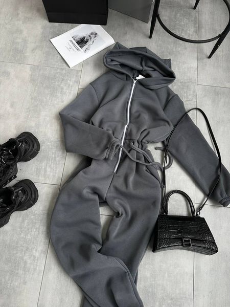 , Black, XS-S, Трьохнитка на флісі