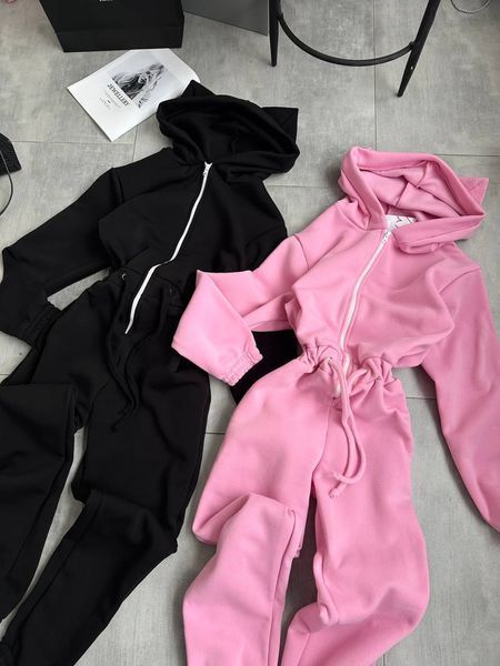 , Black, XS-S, Трьохнитка на флісі
