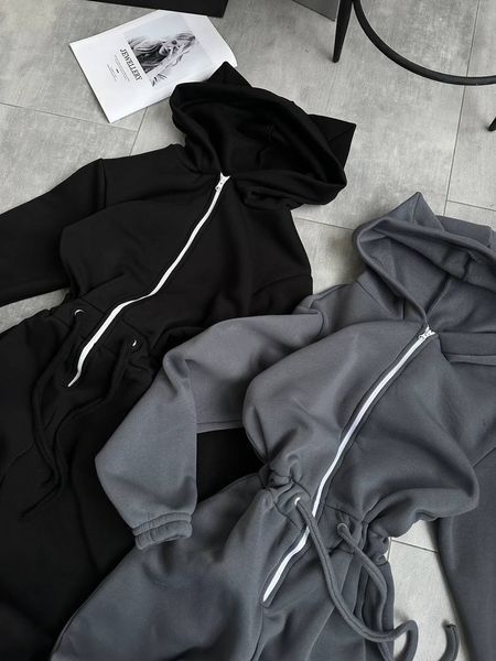 , Black, XS-S, Трьохнитка на флісі