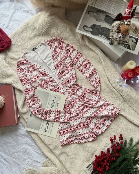 , Red, 42-44, Мікродайвинг принт, NEW YEAR 🎄