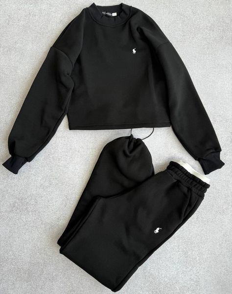 , Black, 42-44, Трьохнитка на флісі