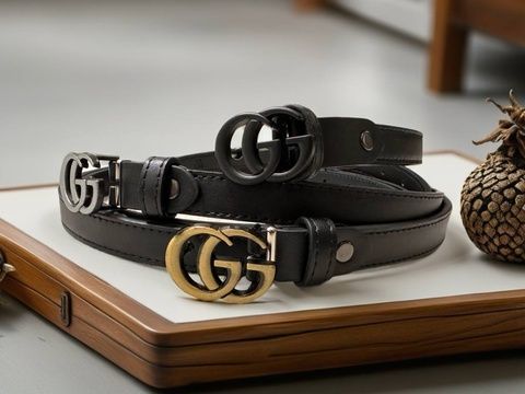 Ремінь в стилі Gucci з чорною бляшкою 2020-AS-BL фото