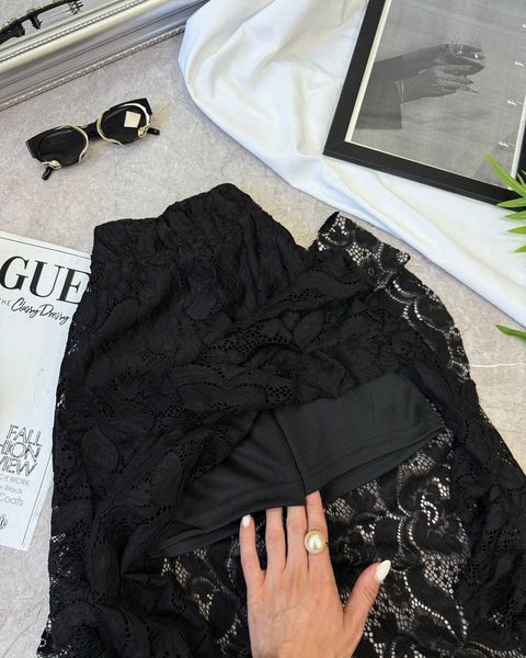 , Black, 42-44, Гіпюр(мереживо) + стрейч підкладка