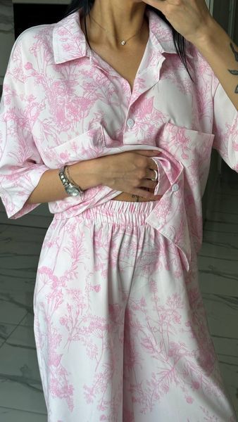 Костюм в стилі діор блакитний oversize 1246-RU-BU фото