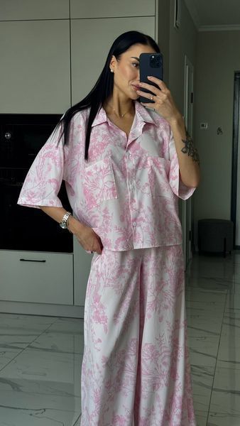 Костюм в стилі діор блакитний oversize 1246-RU-BU фото
