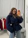 , Dark blue, ONESIZE, Кашемір + підклад